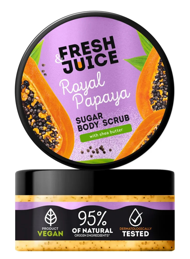 FRESH JUICE Sugar body scrub Royal Papaya 200 ml - Kosmetika