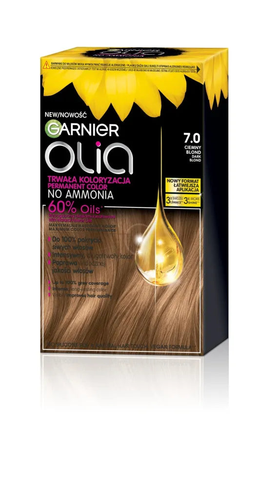 GARNIER Olia Plaukų dažai nr. 7.0 Tamsiai šviesūs - Kosmetika