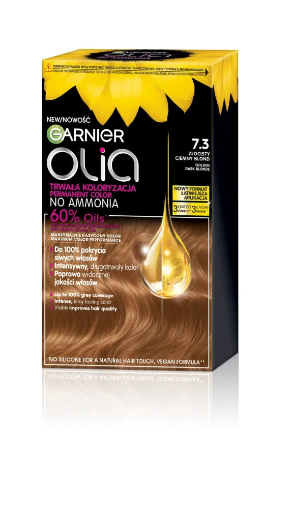 GARNIER Olia Plaukų dažai nr. 7.3 Auksinė tamsiai šviesiaplaukė - Kosmetika