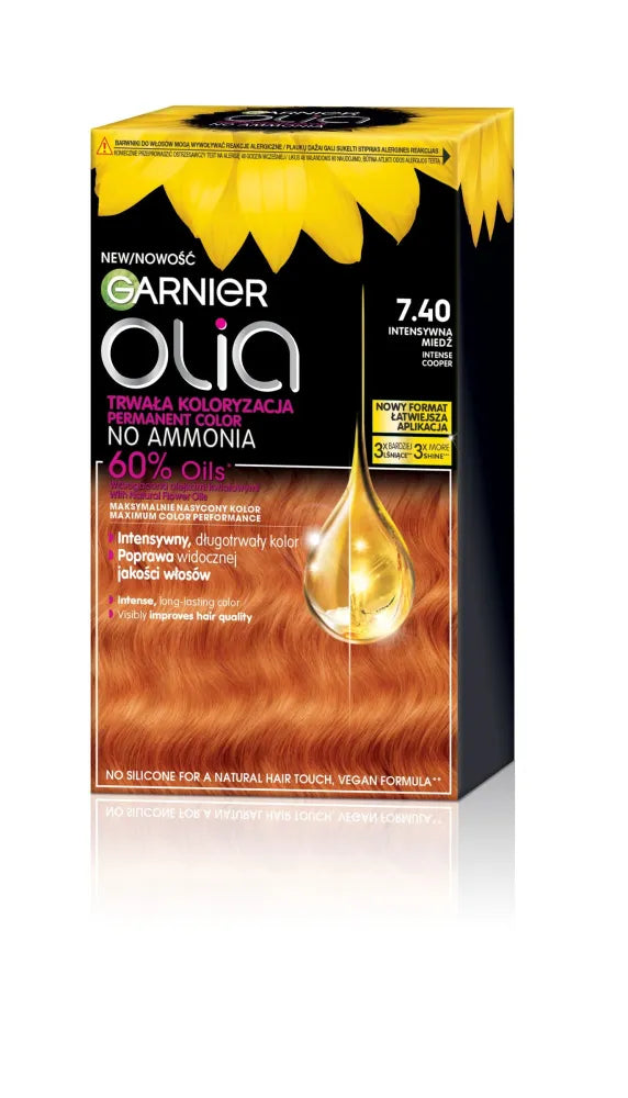 GARNIER Olia Plaukų dažai nr. 7.40 Intensyvi vario - Kosmetika