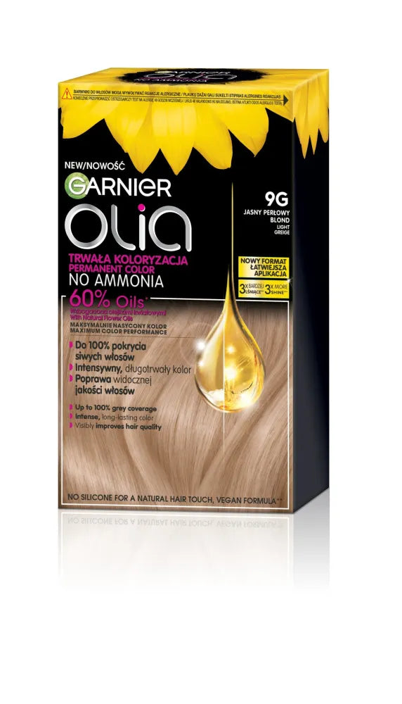 GARNIER Olia plaukų dažai nr. 9G Light Greige - Šviesus perlų blondinas - Kosmetika