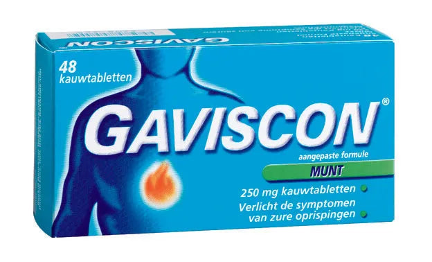 Gaviscon - 250 mg - Pepermunt 48 Kauwtabletten - Vaistai nereceptiniai