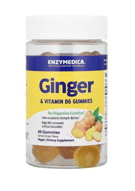 Ginger & Vitamin B6 Gummies Lemon - 60 - Enzymedica - Papildai