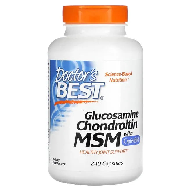 Glucosamine Chondroitin MSM with OptiMSM - 240 caps - Doctor’s Best - Papildai