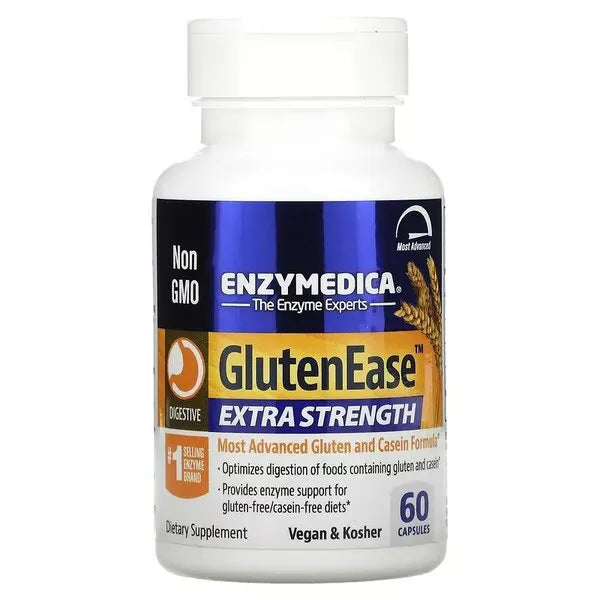 GlutenEase Extra Strength - 60 caps - Enzymedica - Papildai