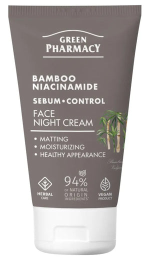 GREEN PHARMACY Bamboo + Niacinamide Night Face Cream 50 ml - Kosmetika