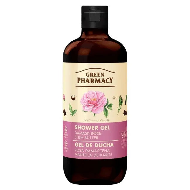 GREEN PHARMACY Multi Shower Gel Damask Rose ir Shea Butter 500 ml - Kosmetika