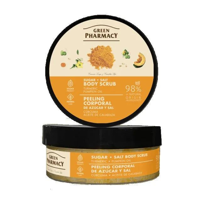 GREEN PHARMACY Multi Sugar Body Peeling Ciberžolė + Moliūgų Aliejus 200 ml - Kosmetika