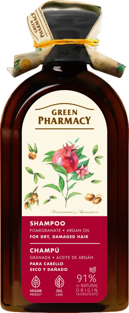 GREEN PHARMACY Shampoo for dry and damaged hair Pomegranate Argan Oil 350 ml - Kosmetika