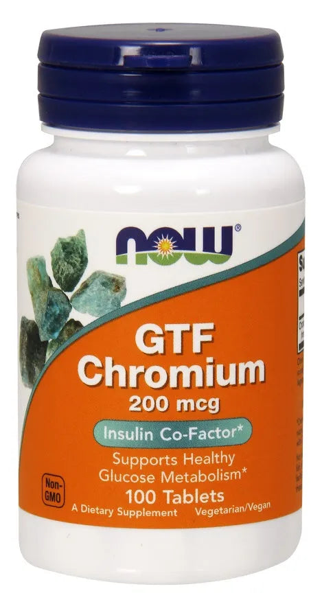 GTF Chromium 200mcg - 100 tablets - NOW Foods - Papildai