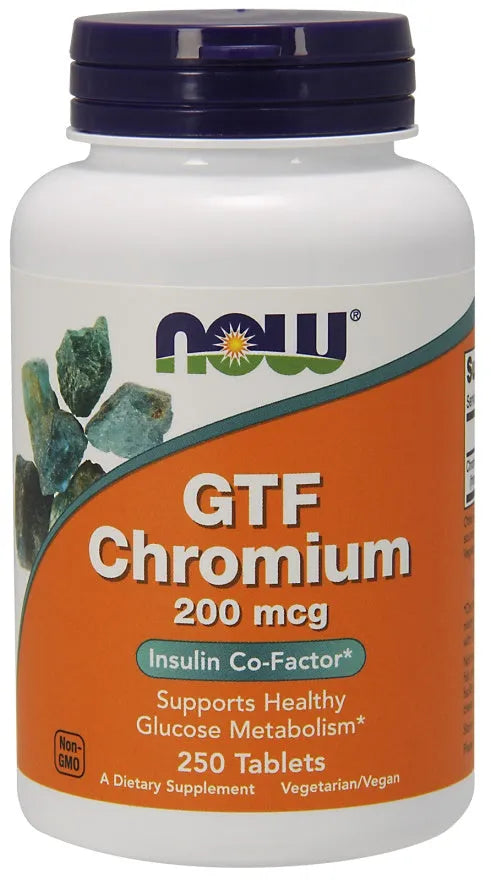GTF Chromium 200mcg - 250 tablets - NOW Foods - Papildai