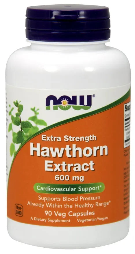 Hawthorn Extract 600mg Extra Strength - 90 vcaps - NOW Foods - Papildai
