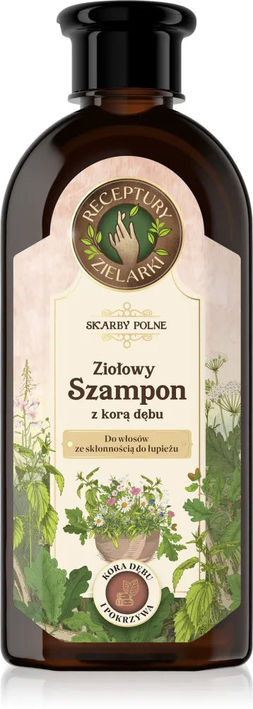 HERBAL FORMULAS Field Treasures šampūnas su ąžuolo žieve plaukams linkusiems į pleiskanas 350ml - Kosmetika