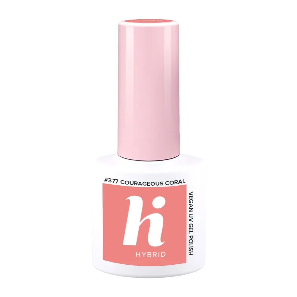 HI HYBRID Varnish 377 Courageous Coral 5 ml. - Kosmetika
