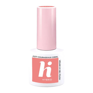HI HYBRID Varnish 377 Courageous Coral 5 ml. - Kosmetika