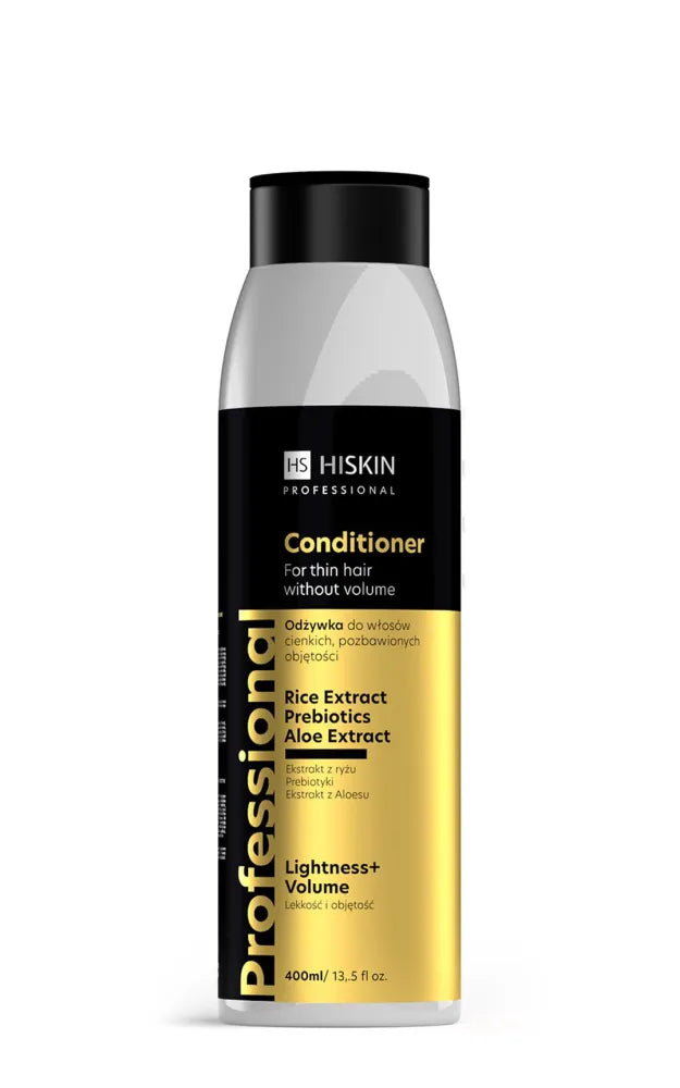 HISKIN Professional Kondicionierius ploniems ir tūrio stokojantiems plaukams - lengvumas tūris 400 ml - Kosmetika