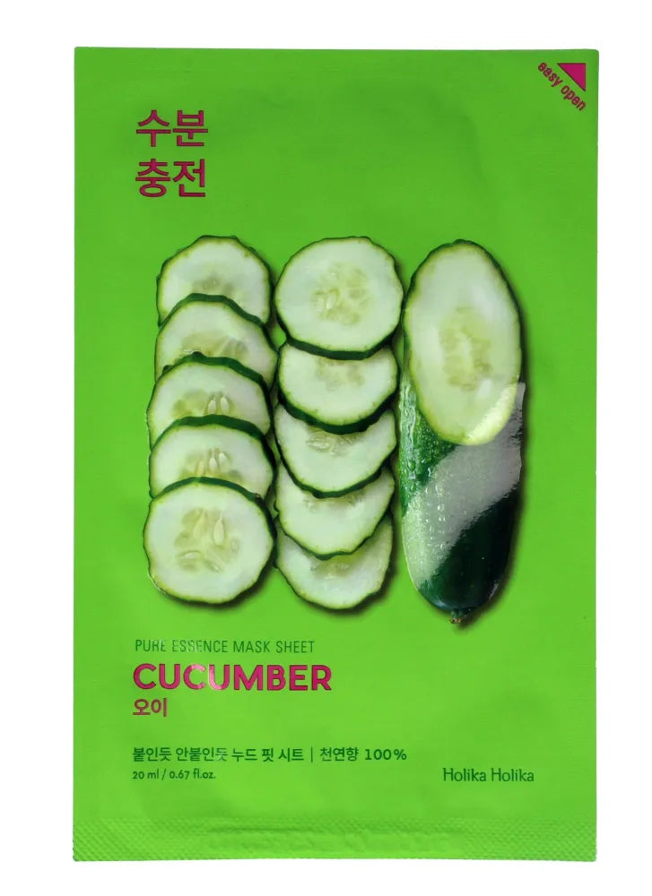 Holika Pure Essence Mask Sheet-Cucumber 1 vnt. - Kosmetika