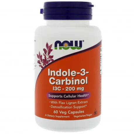 Indole-3-Carbinol (I3C) 200mg - 60 vcaps - NOW Foods - Papildai