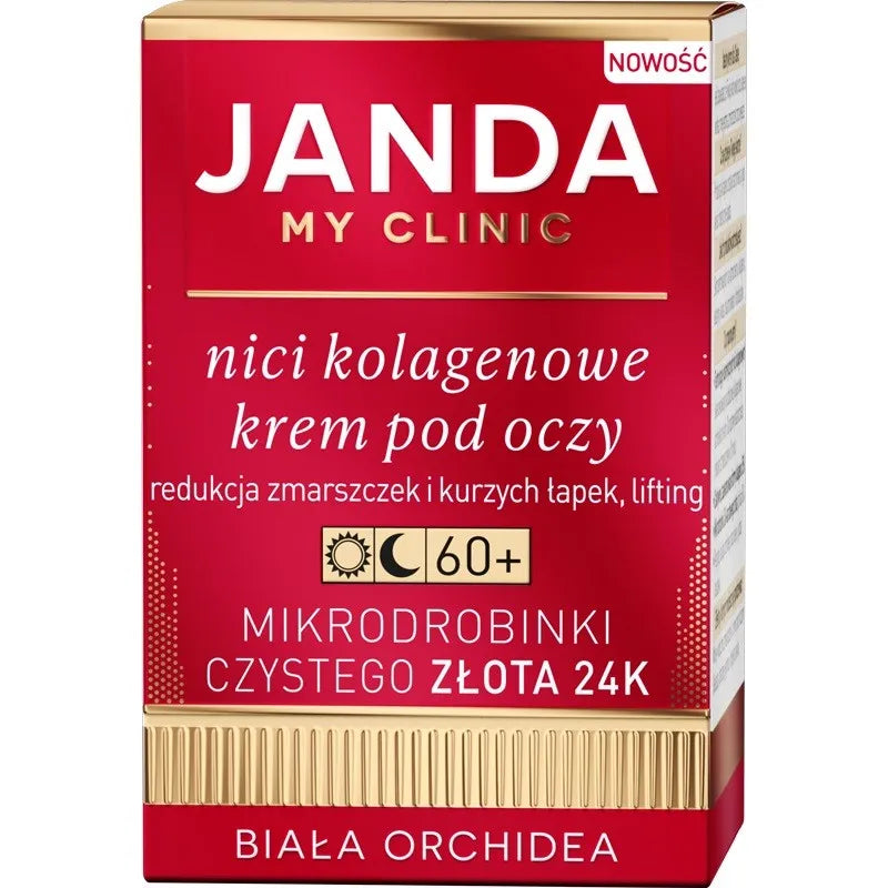 JANDA MY CLINIC Nici Kolagenowe Eye Cream dienai ir nakčiai 60+ 15ml - Kosmetika