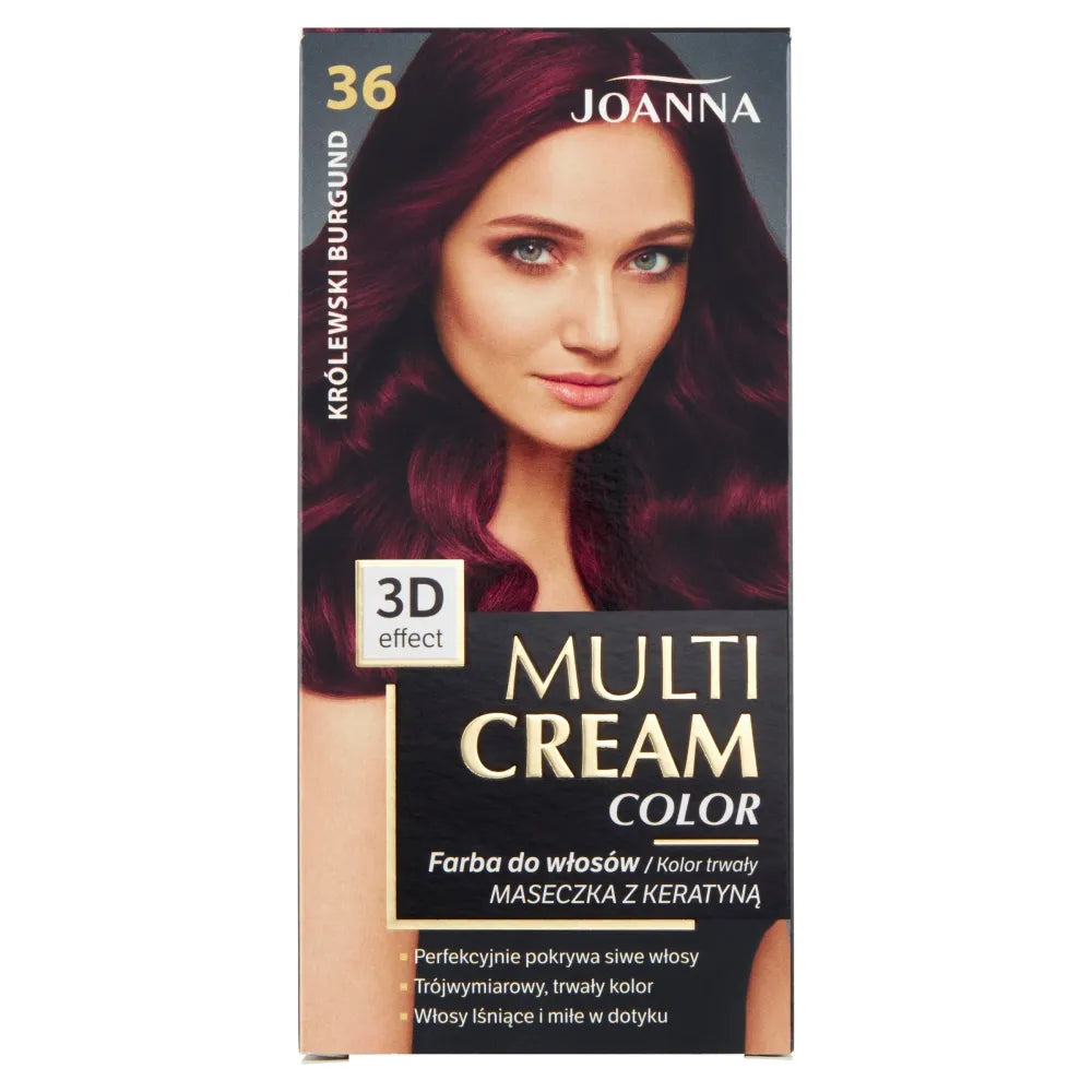 JOANNA Multi Cream Color Plaukų dažai Nr. 36 Karališkas burgundas. - Kosmetika