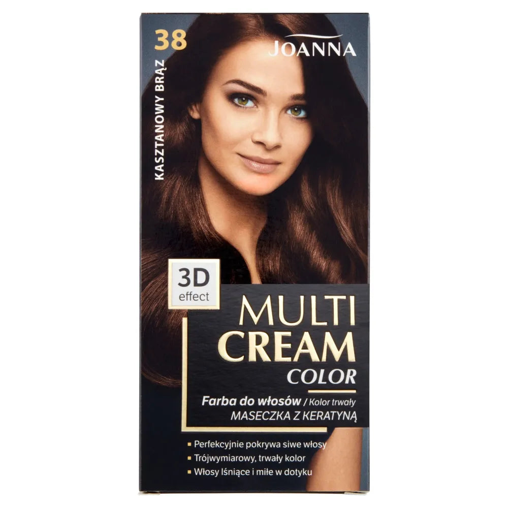 JOANNA Multi Cream Color Plaukų dažai Nr. 38 kaštonų rudas - Kosmetika