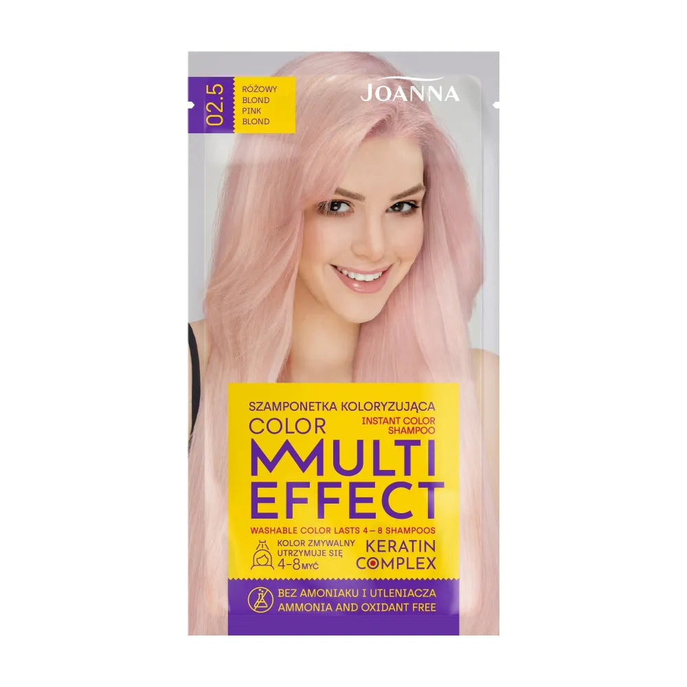 Joanna Multi Effect Color Keratin Complex Plaukų dažai 02.5 - Rožinė blondinė 35g - Kosmetika
