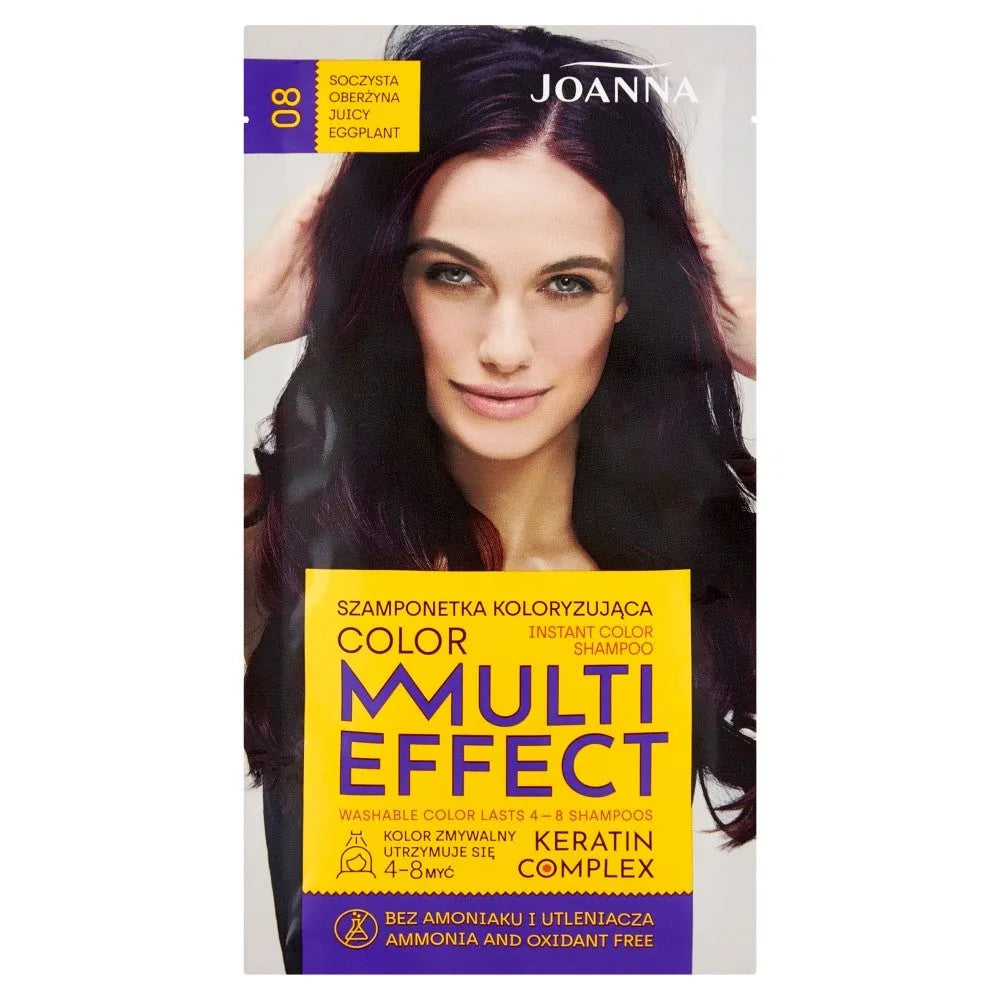 Joanna Multi Effect Color Keratin Complex plaukų dažai - 08 Sultingas baklažanas 35g - Kosmetika