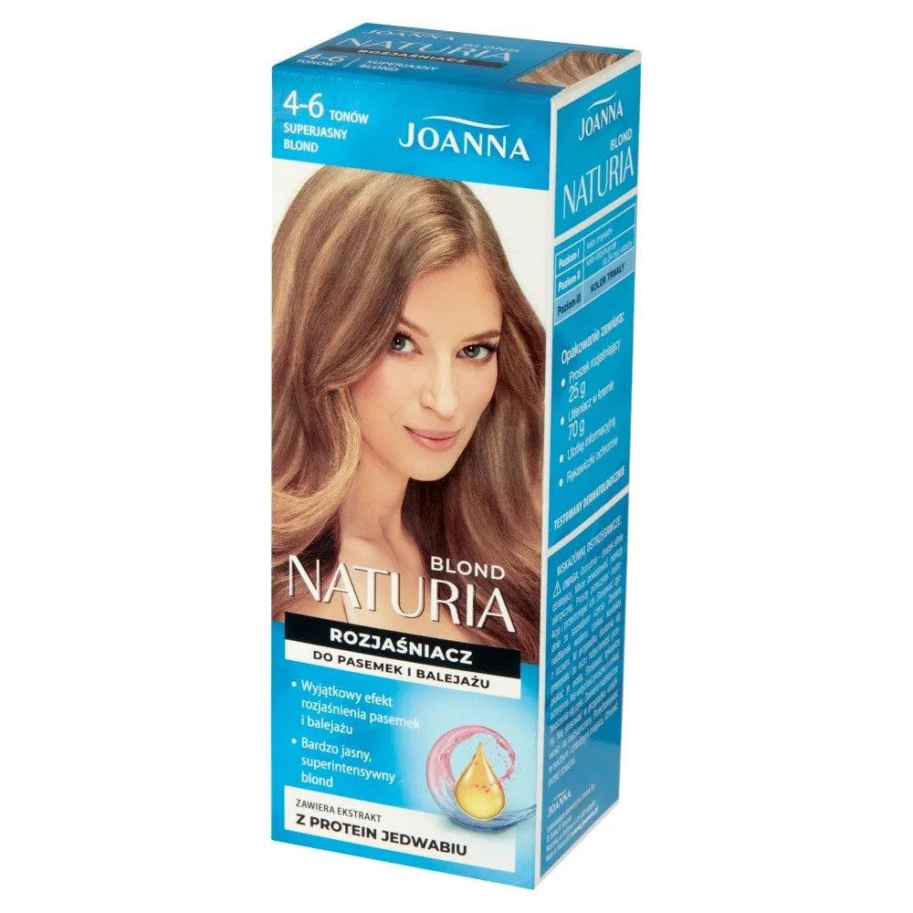 Joanna Naturia Super Bright Blonde Lightener šviesinimui ir balayage 4-6 tonais 1op. - Kosmetika