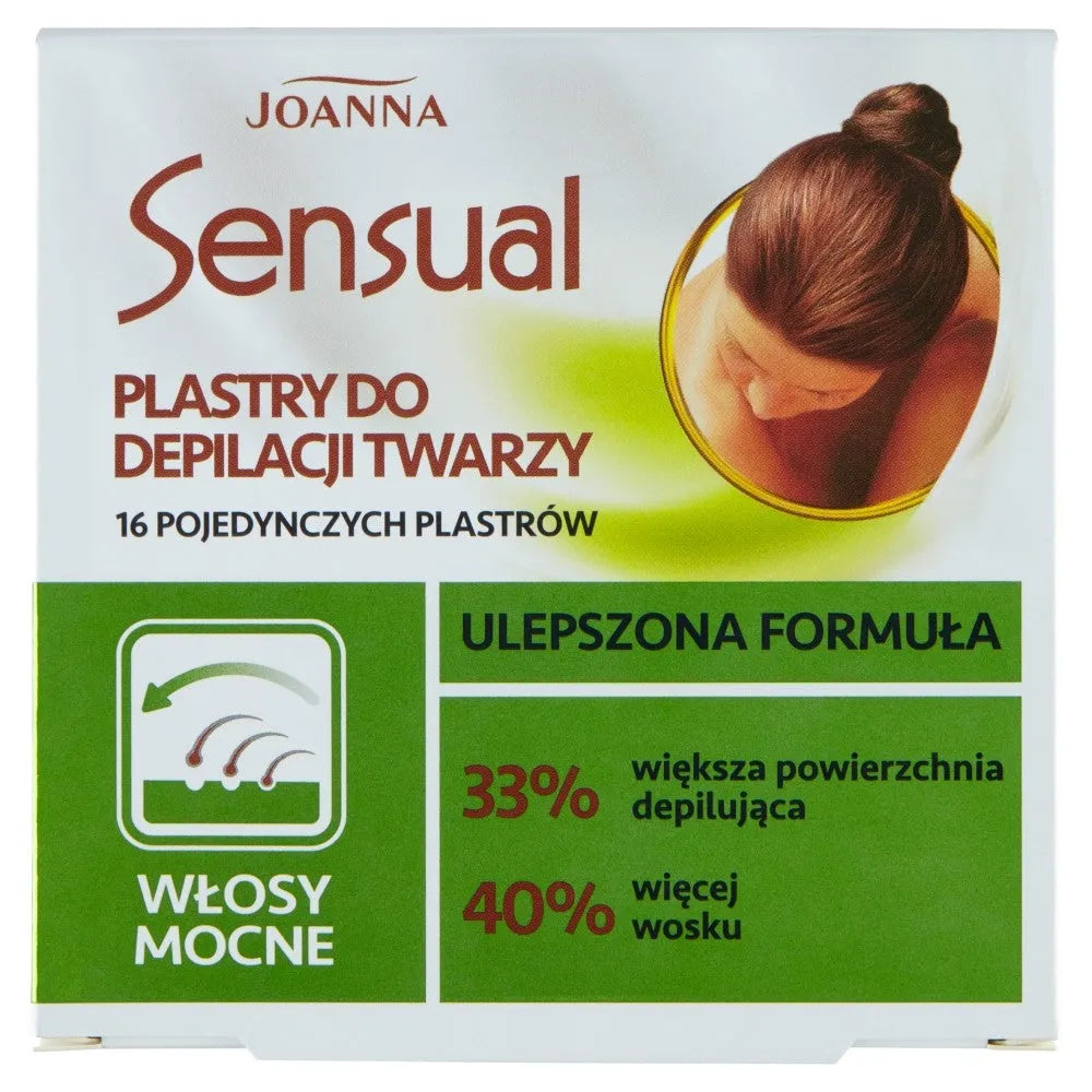 Joanna Sensual Face Depilation Patches - stipriems plaukams 1 pakuotė - 16 vnt. - Kosmetika