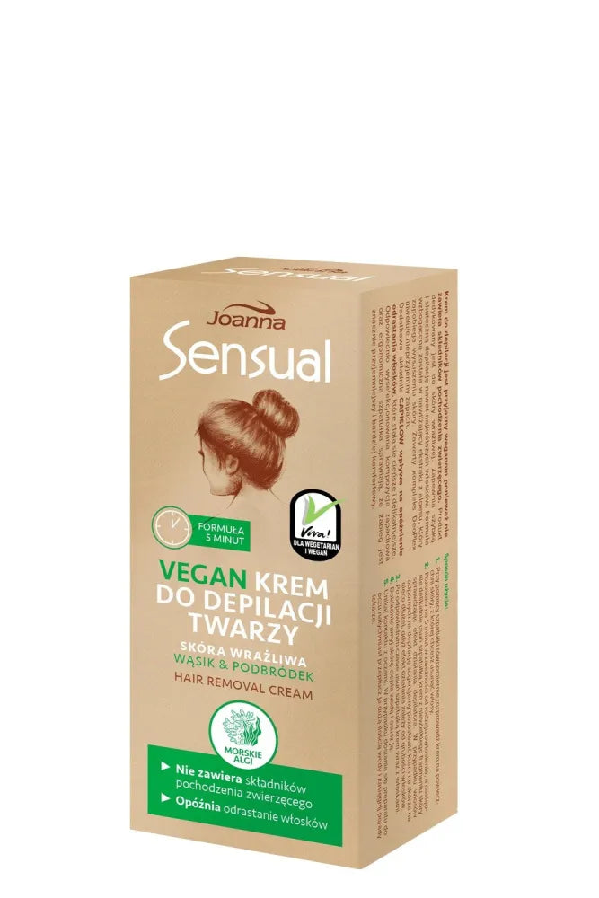 Joanna Sensual Face Depilatory Cream Vegan - Jūros Algos 20g - Kosmetika