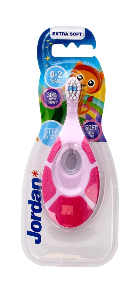 Jordan Children’s Toothbrush Step by 0-2 Extra soft - labai minkštas - įvairių raštų mišinys - Kosmetika