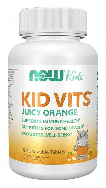 Kid Vits Juicy Orange - 120 chewables - NOW Foods - Papildai