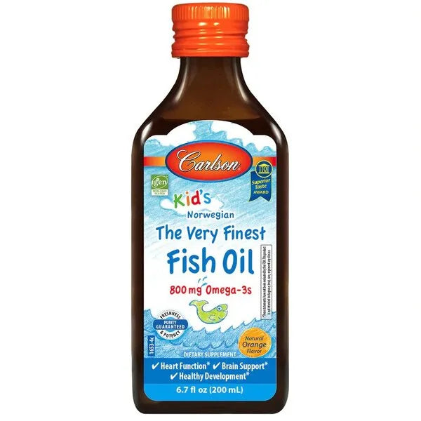 Kid’s The Very Finest Fish Oil 800mg Natural Orange - 200 ml. - Carlson Labs - Papildai