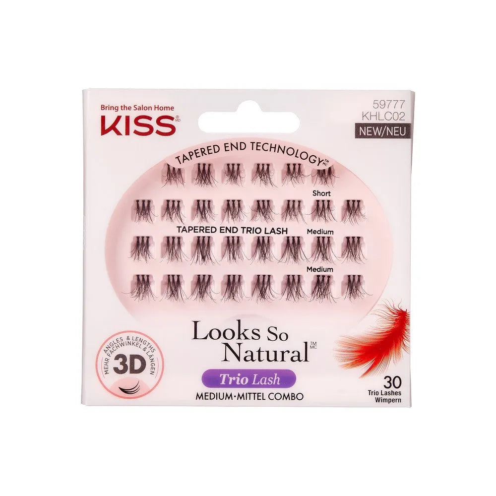 KISS Atrodo taip natūraliai Dirbtinių blakstienų kuokštai - Trio Lash 3D 1 pakuotė. - Kosmetika