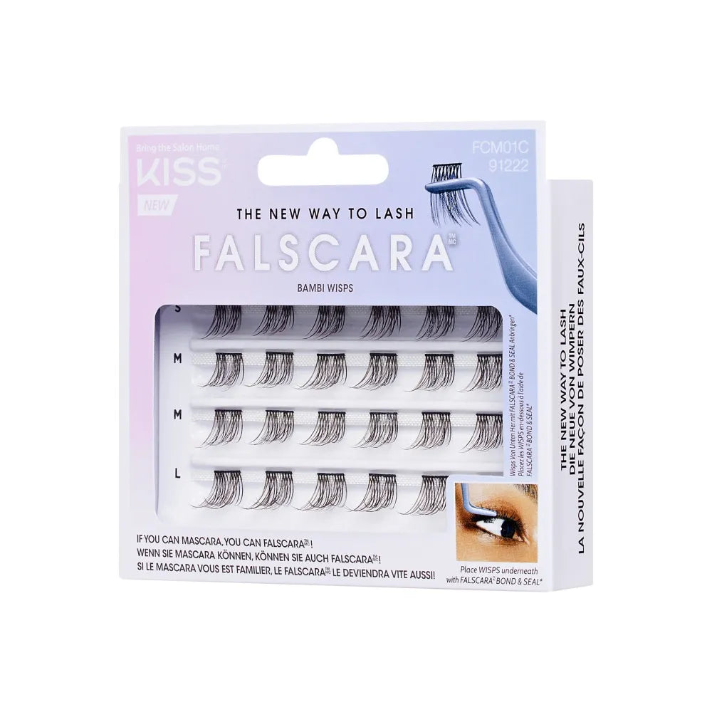 KISS FALSCARA pcs. tuft blakstienos Wisps Multipack Bambi 24 klasteriai - Kosmetika