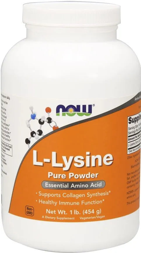 L-Lysine 1000mg (Powder) - 454g - NOW Foods - Papildai