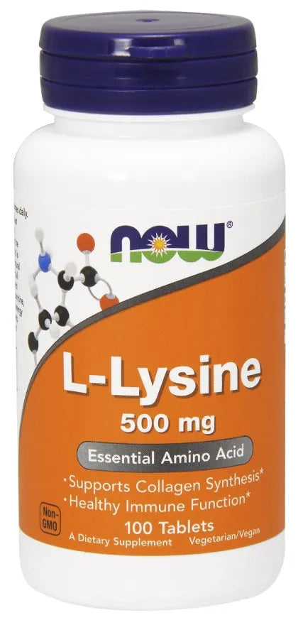 L-Lysine 500mg - 100 tablets - NOW Foods - Papildai