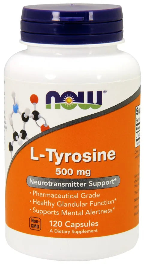 L-Tyrosine 500mg - 120 caps - NOW Foods - Papildai