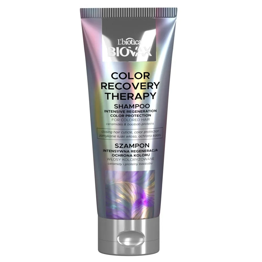 L’BIOTICA Biovax Color Recovery Therapy šampūnas dažytiems plaukams - Intensyvi regeneracija ir spalvos apsauga 200ml
