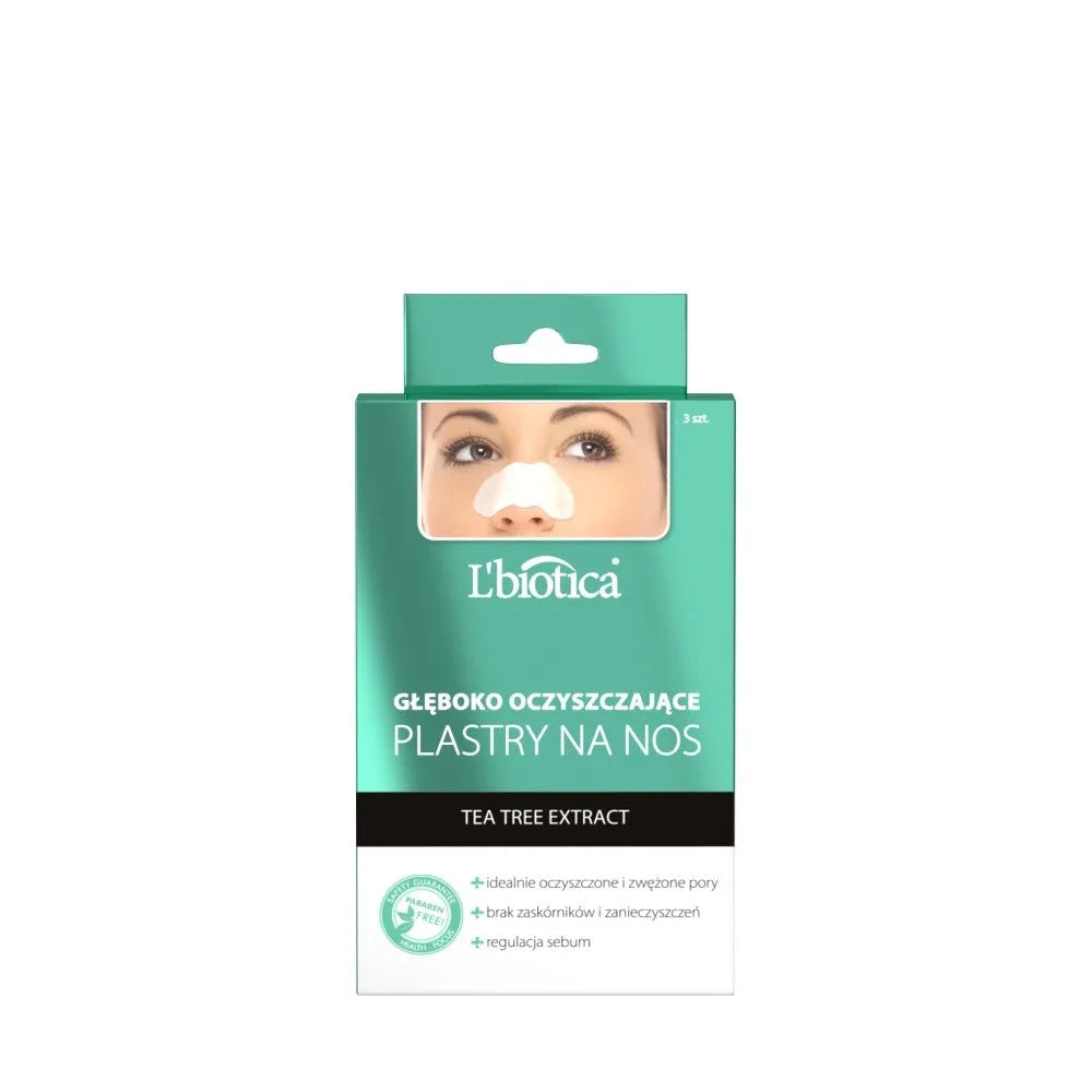 L’BIOTICA Deep Cleansing Nose Strips - Arbatmedžio ekstraktas 1 pakuotė - 3 vnt - Kosmetika