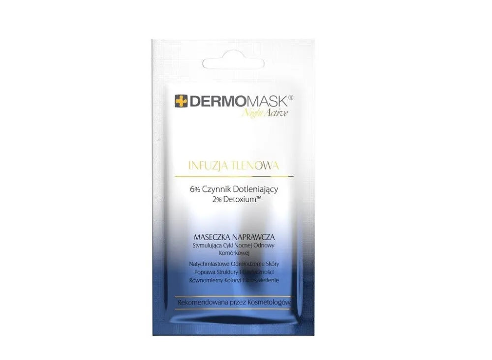 L’BIOTICA Dermomask Night Active Repairing veido kaukė - deguonies infuzija 12ml - Kosmetika