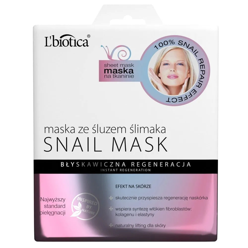 L’BIOTICA Kaukė su sraigių gleivėmis audinyje - momentinė regeneracija 23ml - Kosmetika