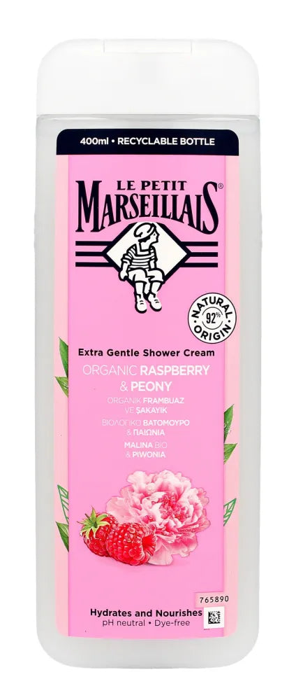 Le Petit Marseillais Bio dušo gelis avietėmis ir bijūnais 400ml - Kosmetika