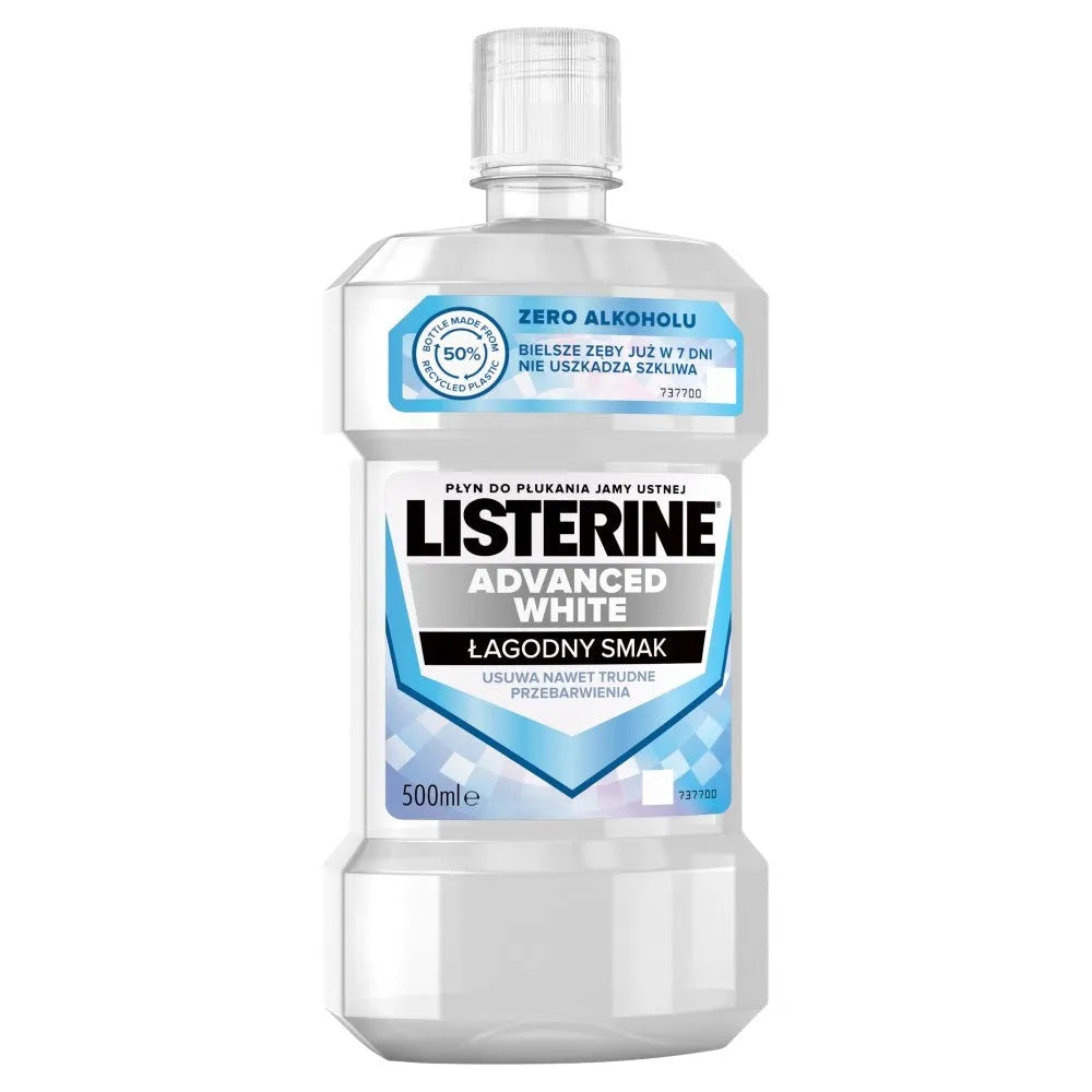 LISTERINE Advanced White Burnos skalavimo skystis - Švelnus skonis 500ml - Kosmetika