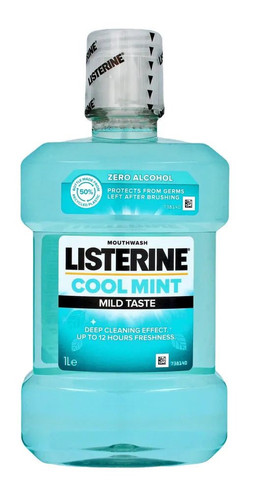 Listerine Cool Mint Mouthwash - Švelnus skonis 1L - Kosmetika
