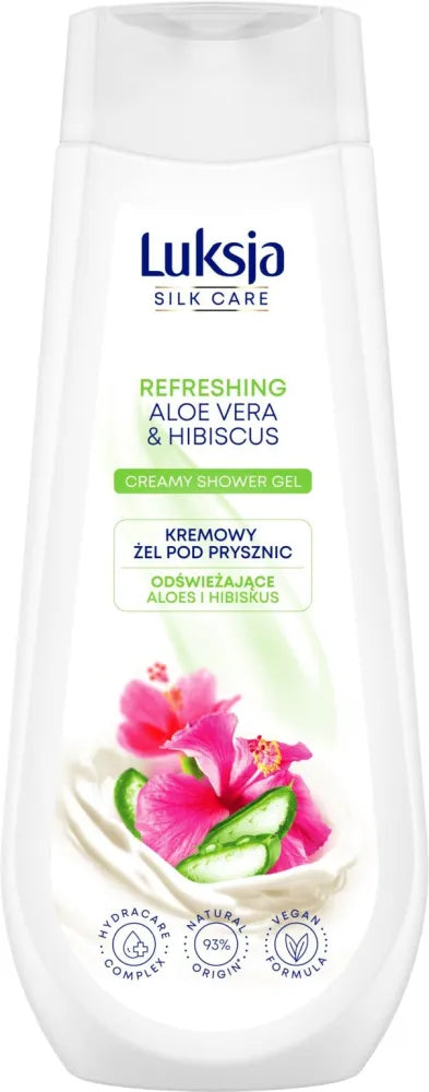 Luksja Silk Care gaivinamasis kreminis dušo gelis - Aloe ir hibiskas 500ml - Kosmetika