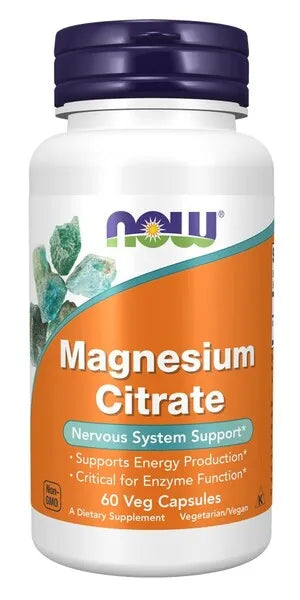 Magnesium Citrate 400mg - 60 vcaps - NOW Foods - Papildai