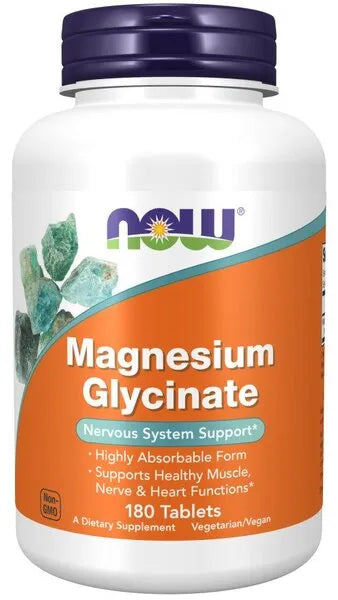 Magnesium Glycinate - 180 tabs - NOW Foods - Papildai
