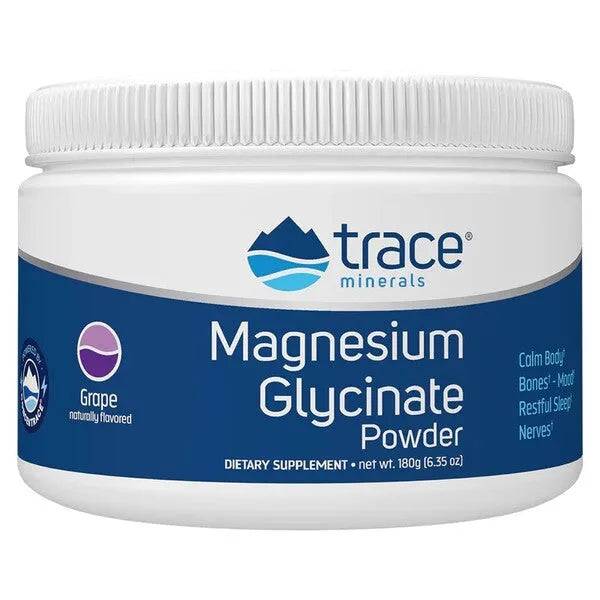 Magnesium Glycinate Powder Grape - 180g - Trace Minerals - Papildai