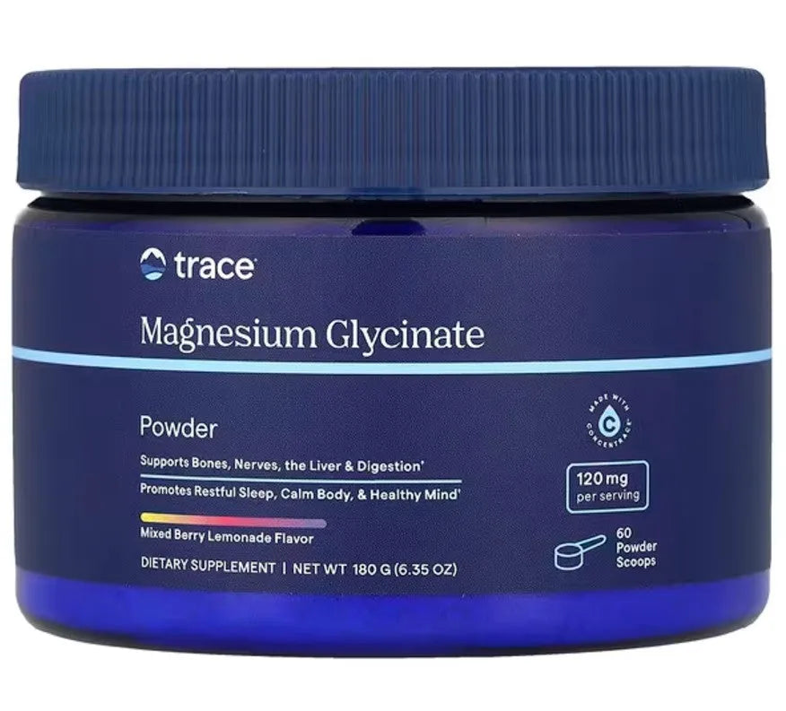 Magnesium Glycinate Powder Mixed Berry Lemonade - 180g - Trace Minerals - Papildai